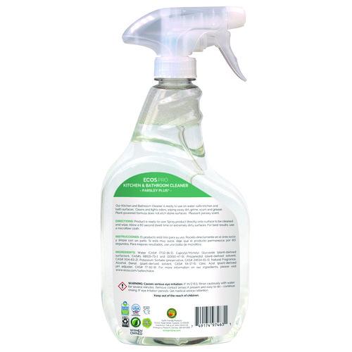 Image of ECOSÂ® PRO Parsley Plus All-Purpose Kitchen and Bathroom Cleaner, Parsely Scent, 32 oz Spray Bottle, 6/Carton