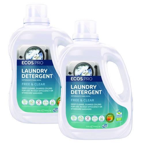 Image of ECOS® PRO PL937102CT Laundry Detergent Liquid, Free and Clear, 170 oz Jug, 2/Carton