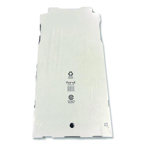 Image of Karat® FP-PBF12W Corrugated Pizza Boxes, 12 x 12 x 1.97, White/Brown, 50/Carton