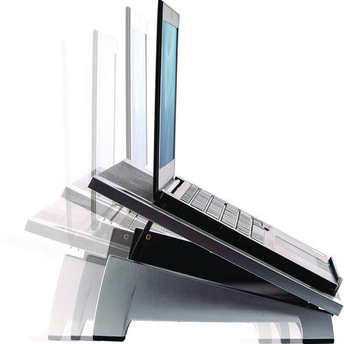 Image of Fellowes® 8032001 Office Suites Laptop Riser, 15.13" X 11.38" X 4.5" To 6.5", Black/silver, Supports 10 Lbs