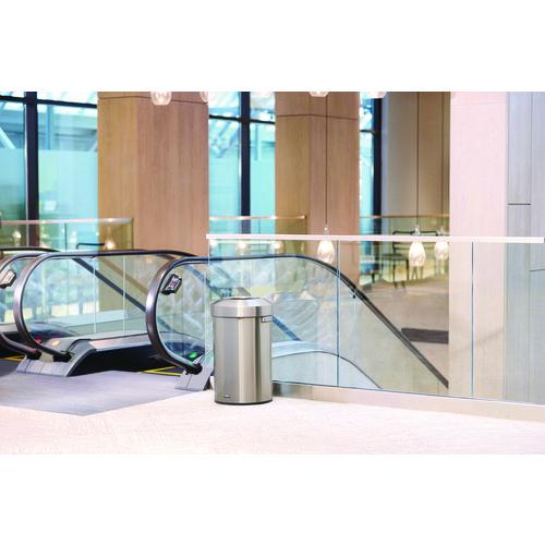 Image of Rubbermaid® Commercial 2147583 Refine Series Waste Receptacle, 16 gal, Plastic/Stainless Steel