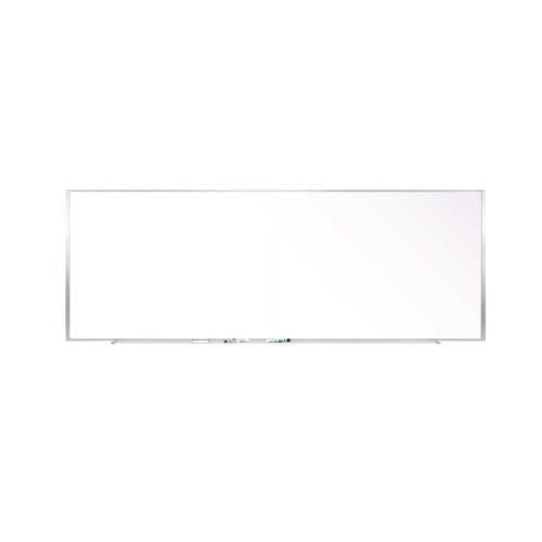Image of Ghent M1-415-4-2P Two-Piece M1 Porcelain Magnetic Whiteboard, 176" x 48.5", White Surface, Satin Aluminum Frame