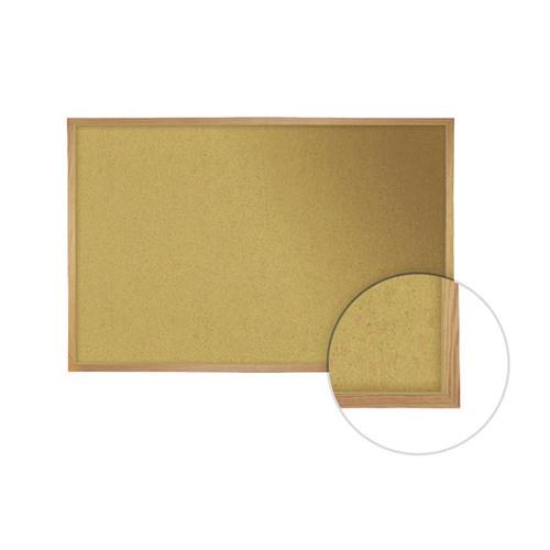 Image of Ghent WK47 Natural Cork Bulletin Board with Wood Frame, 87.94" x 48.5", Tan Surface, Natural Oak Frame