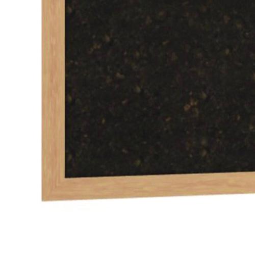 Image of Ghent WKCH47 Natural Cork Bulletin Board with Wood Frame, 87.94" x 48.5", Chocolate Surface, Natural Oak Frame