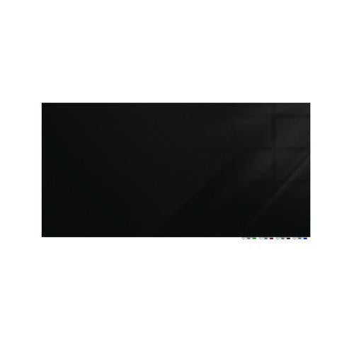 Image of Ghent ARIASM410BK Aria Low-Profile Frameless Magnetic Glassboard, 120" x 48", Black Surface
