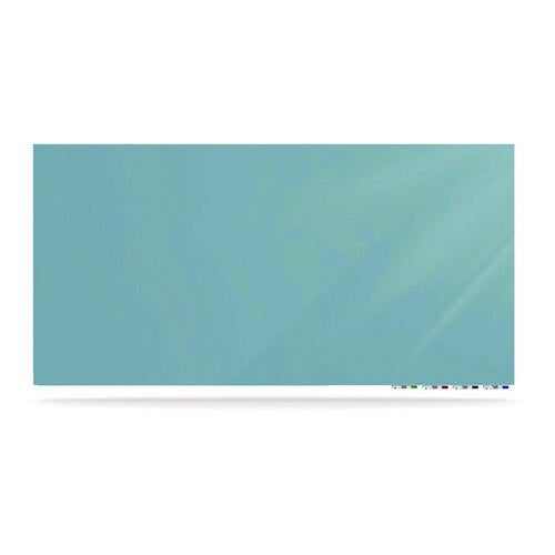 Image of Ghent ARIASM410DM Aria Low-Profile Frameless Magnetic Glassboard, 120" x 48", Denim Blue Surface