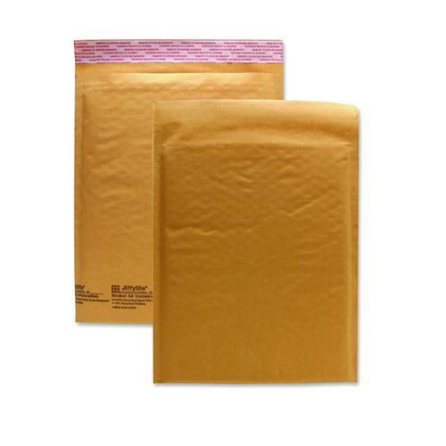 Image of Sealed Air Jiffylite Self-Seal Bubble Mailer, #00, Barrier Bubble Air Cell Cushion, Self-Adhesive Closure, 5 x 10, Brown Kraft, 250/CT