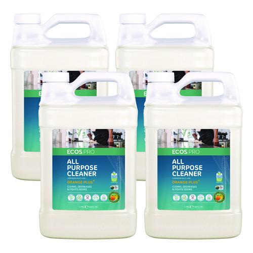 Image of ECOS® PRO PL970604CT Orange Plus All-Purpose Cleaner and Degreaser, Citrus Scent, 1 gal Bottle, 4/Carton