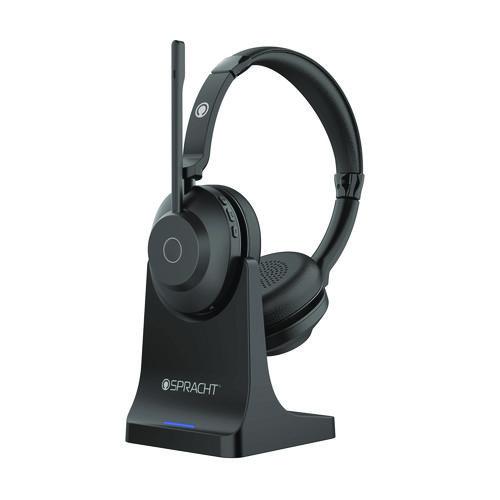 Image of Spracht Blues Combo Binaural Headset, Over The Ear, Black