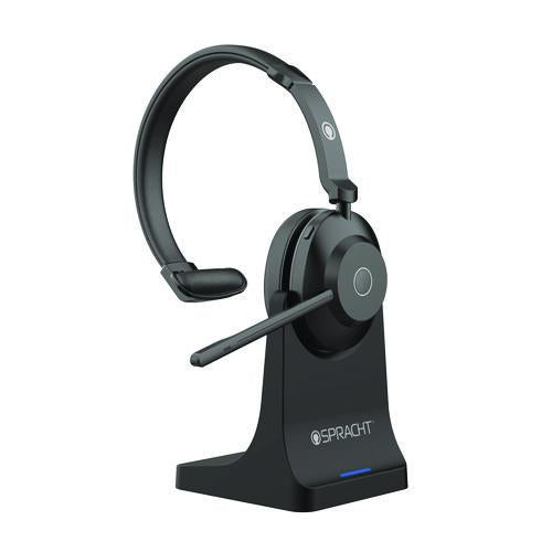 Image of Spracht Blues Combo Monaural Headset, Over The Head, Black
