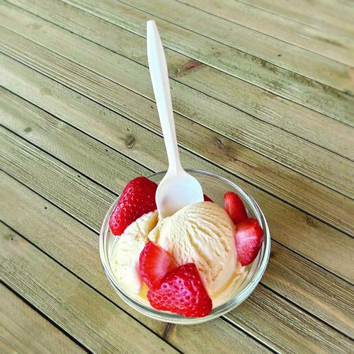 Image of Boardwalk® BWKSPOONPPMW Mediumweight Polypropylene Cutlery, Spoon, 5.31", Plastic, White, 1,000/Carton
