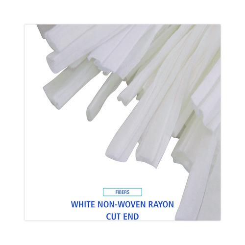 Image of BoardwalkÂ® Cut-End Wet Mop Head, Rayon/polyester, Non-Woven, White, 20oz