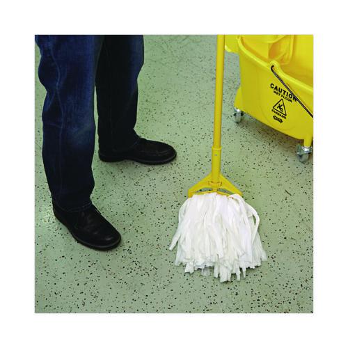 Image of BoardwalkÂ® Cut-End Wet Mop Head, Rayon/polyester, Non-Woven, White, 20oz