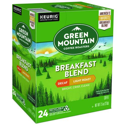 Image of Green Mountain Coffee® 5000378812 Breakfast Blend Decaf Coffee K-Cups, 24/box