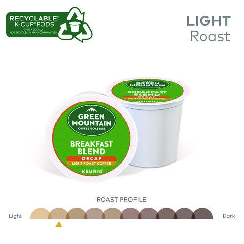 Image of Green Mountain Coffee® 5000378812 Breakfast Blend Decaf Coffee K-Cups, 96/carton