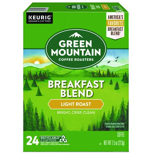 Image of Green Mountain Coffee® 5000378718 Breakfast Blend Coffee K-Cup Pods, 24/box