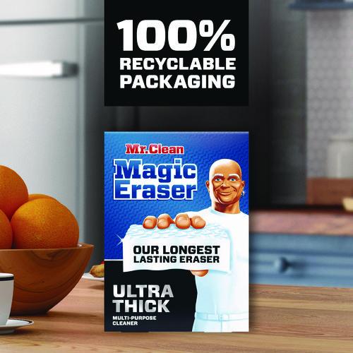 Image of Mr. Clean® 80764981 Magic Eraser, Ultra-Thick, 4.6 x 2.3, 1.2" Thick, White, 5/Pack, 2 Packs/Carton