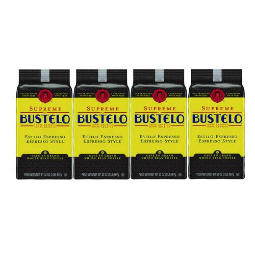 Image of Folgers® FOL21892 Cafe Bustelo Whole Bean Coffee, Espresso, 32 oz Bag, 4/Carton