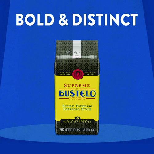 Image of Folgers® FOL21892 Cafe Bustelo Whole Bean Coffee, Espresso, 32 oz Bag, 4/Carton