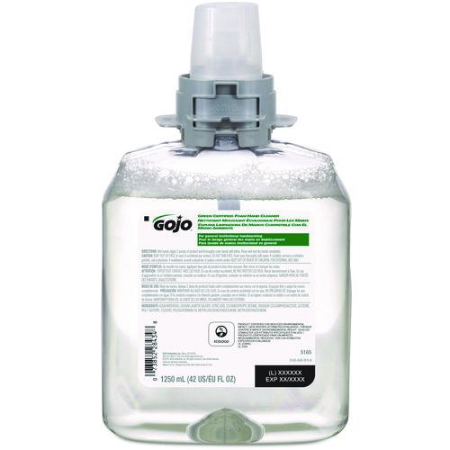 Image of GOJO® 5165-04 Green Certified Foam Hand Cleaner Refill, Unscented, 1,250 mL, 4/Carton