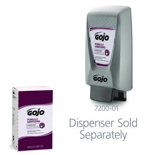 Image of GOJO® 7281-04 E2 Sanitizing Lotion Soap with PCMX Refill, For Pro TDX Dispenser, Fragrance-Free, 2,000 mL, 4/Carton