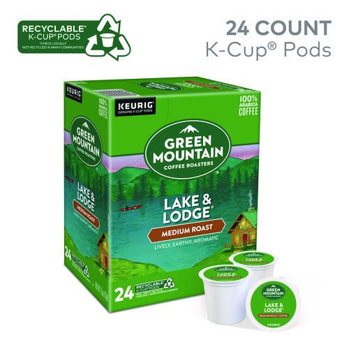 Image of Green Mountain Coffee® 5000359049 Lake And Lodge Coffee K-Cups, Medium Roast, 24/box