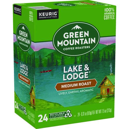 Image of Green Mountain Coffee® 5000359049 Lake And Lodge Coffee K-Cups, Medium Roast, 96/carton
