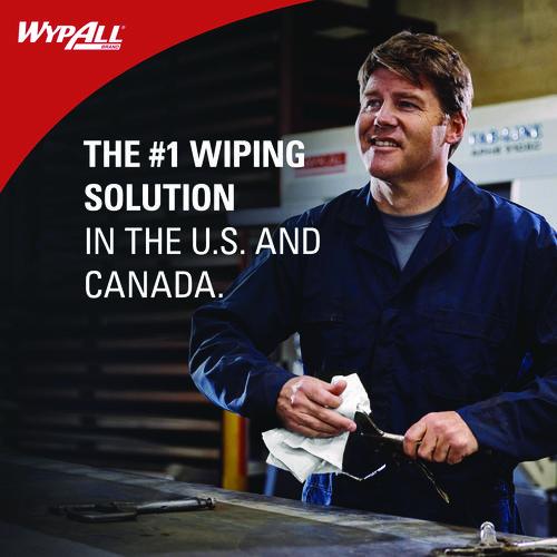 Image of WypAll® 54481 Hydrogen Peroxide Disinfecting Wipes, 1-Ply, 7 x 5.75, Fresh Scent, White, 185 Wipes/Canister