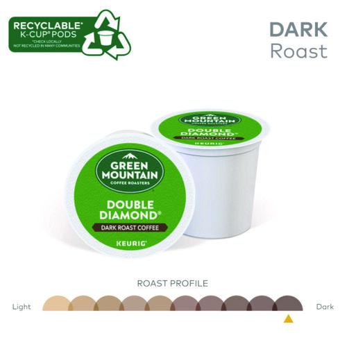 Image of Green Mountain Coffee® 5000330051 Double Black Diamond Extra Bold Coffee K-Cups, 24/box