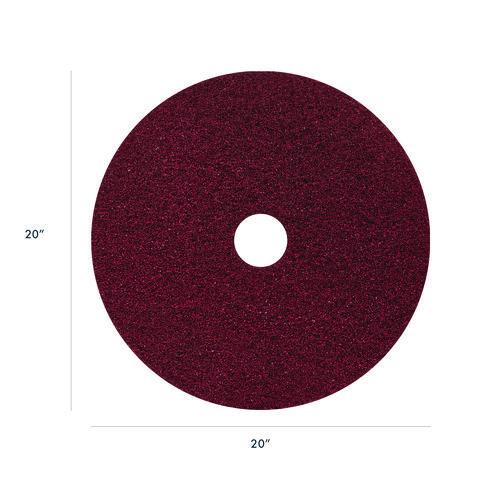 Image of Americo® 442120 Black Diamond 400 Grit Heavy-Duty Cleaning Pad, 20" Diameter, Black/Red, 2/Carton