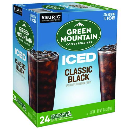 Image of Green Mountain Coffee® 5000359622 Classic Black Brew Over Ice Coffee K-Cups, 24/box