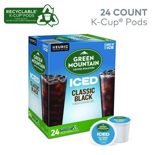 Image of Green Mountain Coffee® 5000359622 Classic Black Brew Over Ice Coffee K-Cups, 24/box