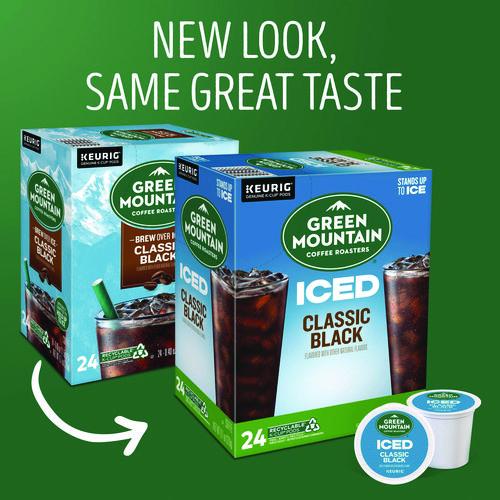 Image of Green Mountain Coffee® 5000359622 Classic Black Brew Over Ice Coffee K-Cups, 24/box