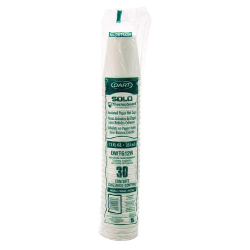 Image of SOLO® DWTG12W Thermoguard Insulated Paper Hot Cups, 12 oz, White Sustainable Forest Design, 600/Carton