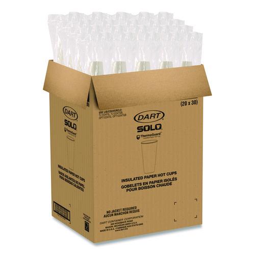 Image of SOLO® DWTG20W Thermoguard Insulated Paper Hot Cups, 20 oz, White Sustainable Forest Design, 600/Carton