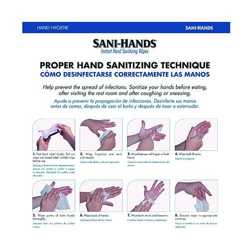 Image of Sani Professional® P15984 PDI Sani-Hands Instant Hand Sanitizing Wipes, 7.5 x 6, Unscented, White, 220/Canister, 6 Canisters/Carton