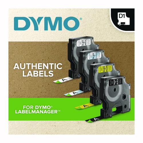 Image of DYMOÂ® D1 Standard Labels, 0.50" x 23 ft, Black Print on Clear Tape