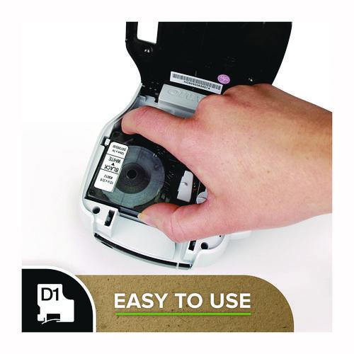 Image of DYMOÂ® D1 Standard Labels, 0.50" x 23 ft, Black Print on Clear Tape