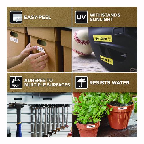 Image of DYMOÂ® D1 Standard Labels, 0.50" x 23 ft, Black Print on Clear Tape