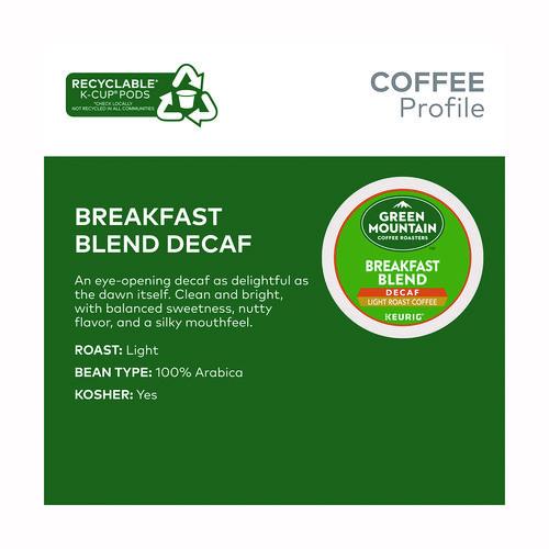 Image of Green Mountain Coffee® 5000378815 Breakfast Blend Decaf Coffee K-Cups, 48/Box