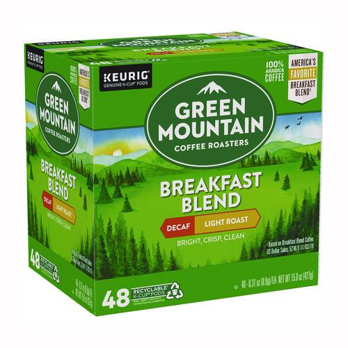 Image of Green Mountain Coffee® 5000378815 Breakfast Blend Decaf Coffee K-Cups, 48/Box