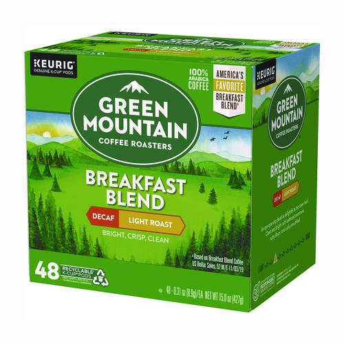 Image of Green Mountain Coffee® 5000378815 Breakfast Blend Decaf Coffee K-Cups, 48/Box
