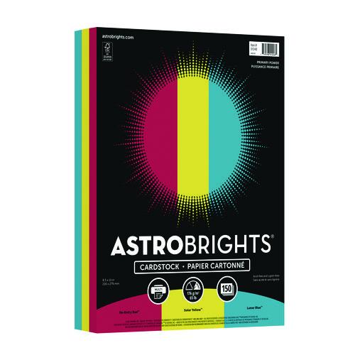Image of Astrobrights® 91048 Color Cardstock -"Primary" Assortment, 65 lb Cover Weight, 8.5 x 11, Assorted Primary Colors, 150/Pack