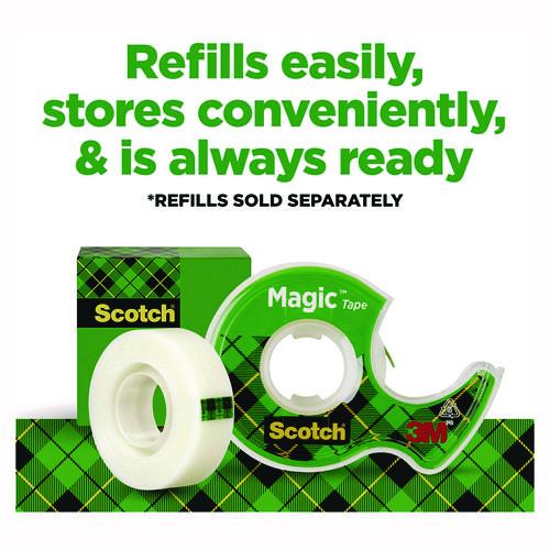 Image of ScotchÂ® Magic Tape in Handheld Dispenser, 1" Core, 0.75" x 50 ft, Clear, 2/Pack