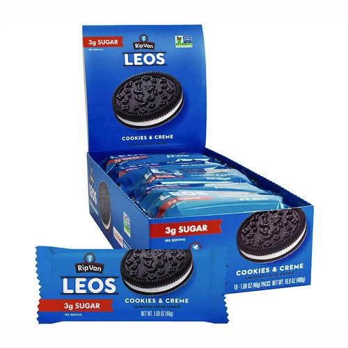 Image of Rip Van® RVW62000 Leos Cookies and Cream Sandwich Cookies, 2 Cookies/Pack, 10 Packs/Box