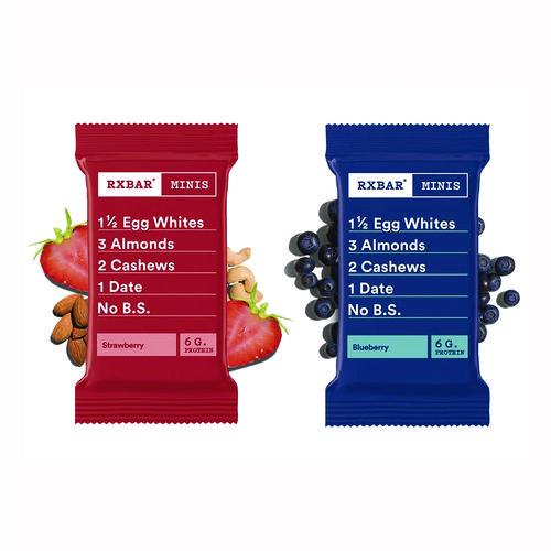 Image of RXBAR® KEE00737 Minis Protein Bars Variety Pack, Blueberry/Strawberry, 0.9 oz Bar, 8/Box