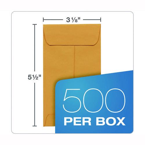 Image of Quality Park QUA50764 Redi-Seal Coin and Small Parts Envelope, #5, Square Flap, Redi-Seal Adhesive Closure, 3.13 x 5.25, Brown Kraft, 500/Box