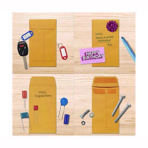 Image of Quality Park QUA50764 Redi-Seal Coin and Small Parts Envelope, #5, Square Flap, Redi-Seal Adhesive Closure, 3.13 x 5.25, Brown Kraft, 500/Box