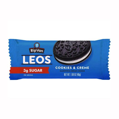 Image of Rip Van® RVW62000 Leos Cookies and Cream Sandwich Cookies, 2 Cookies/Pack, 10 Packs/Box