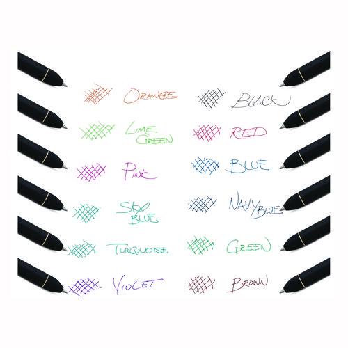 Image of Pentel® BL437R1BP12M EnerGel Kuro Gel Pen, Retractable, Medium 0.7 mm, Assorted Ink Colors, Black Barrel, 12/Pack